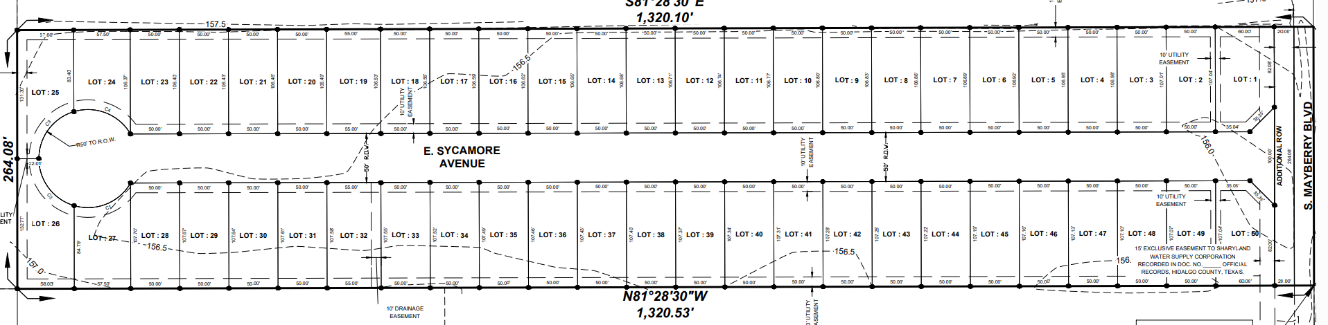 Moras de Mayo subdivision lot layout
