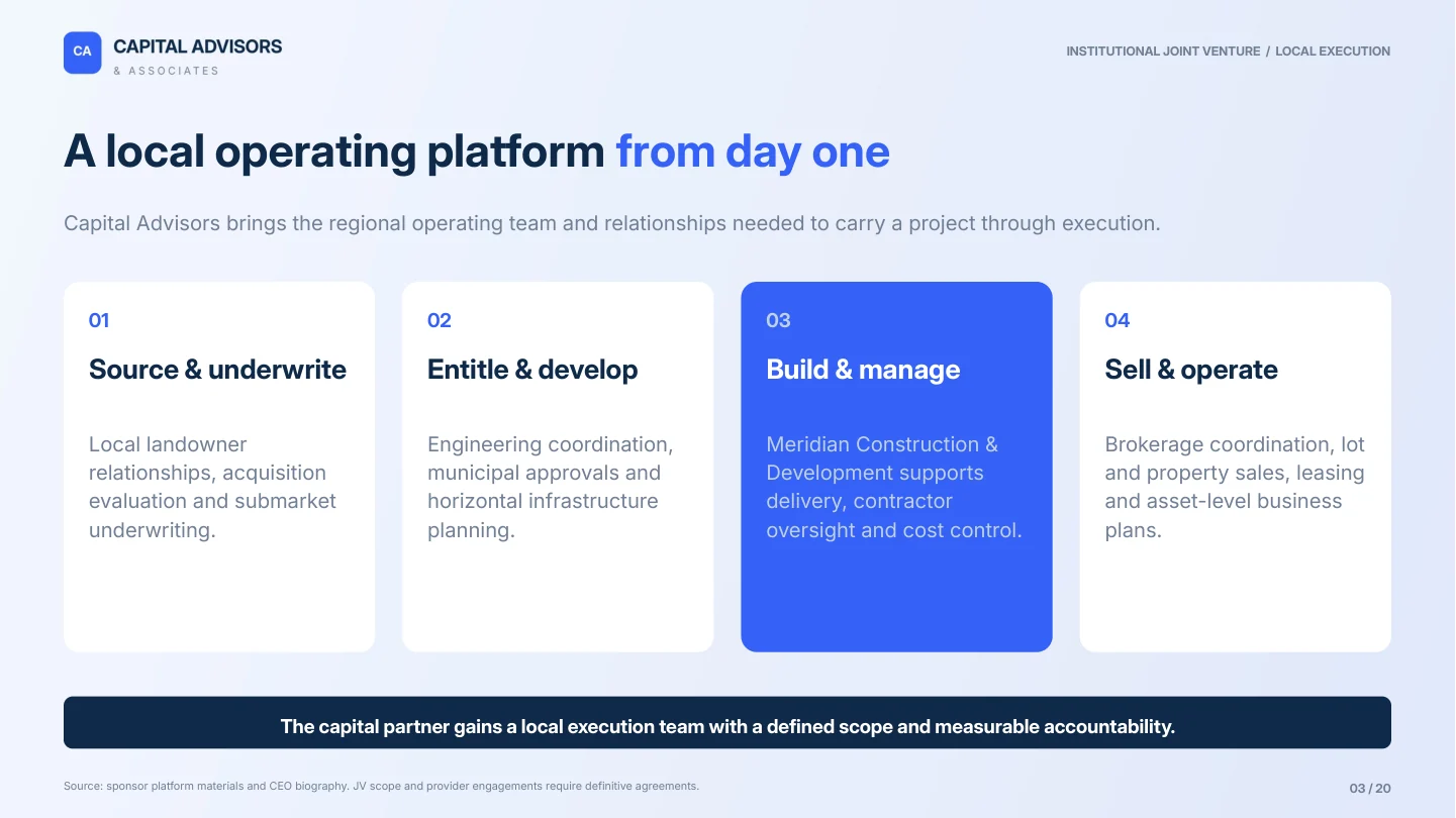 Slide 3: The local operating platform