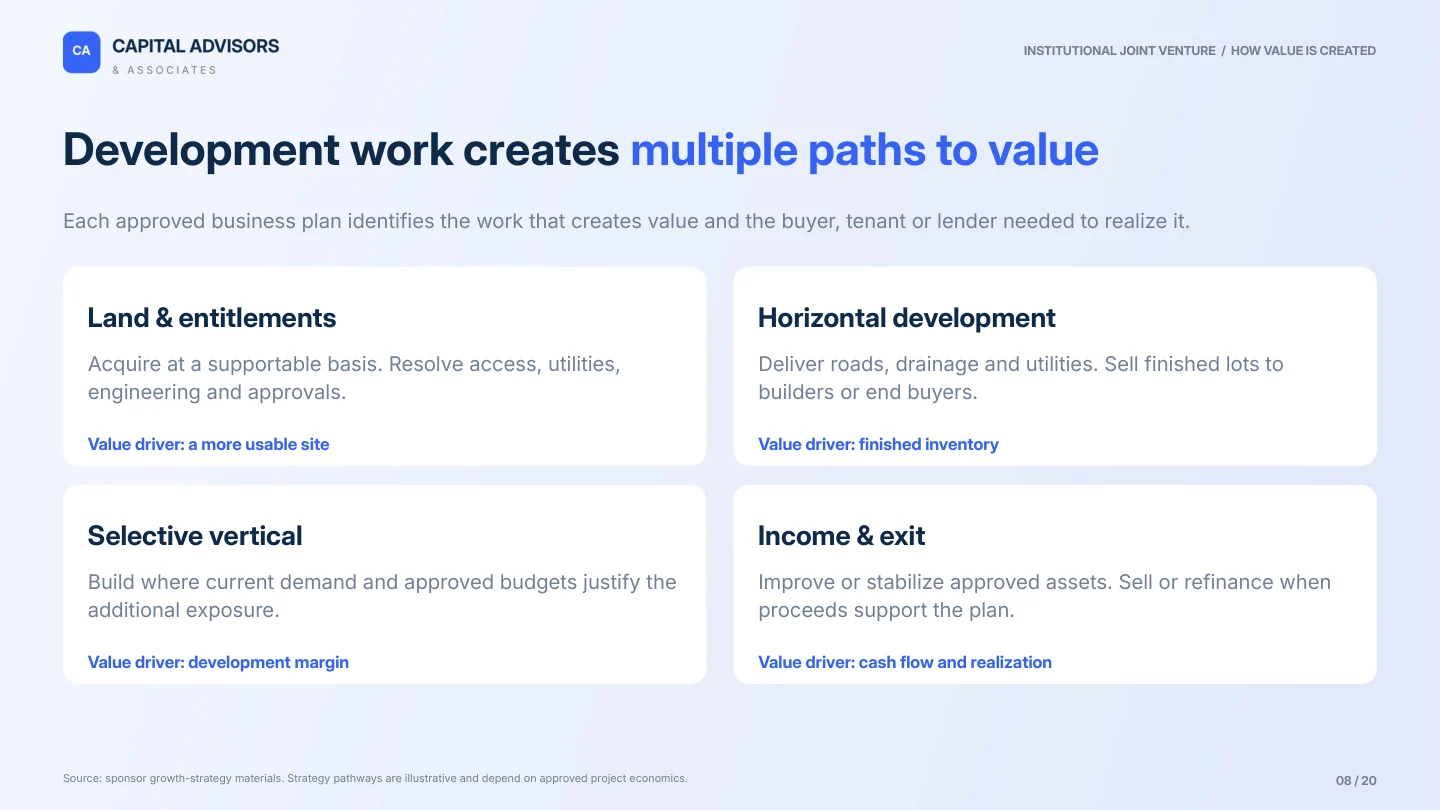 Slide 8: Value creation