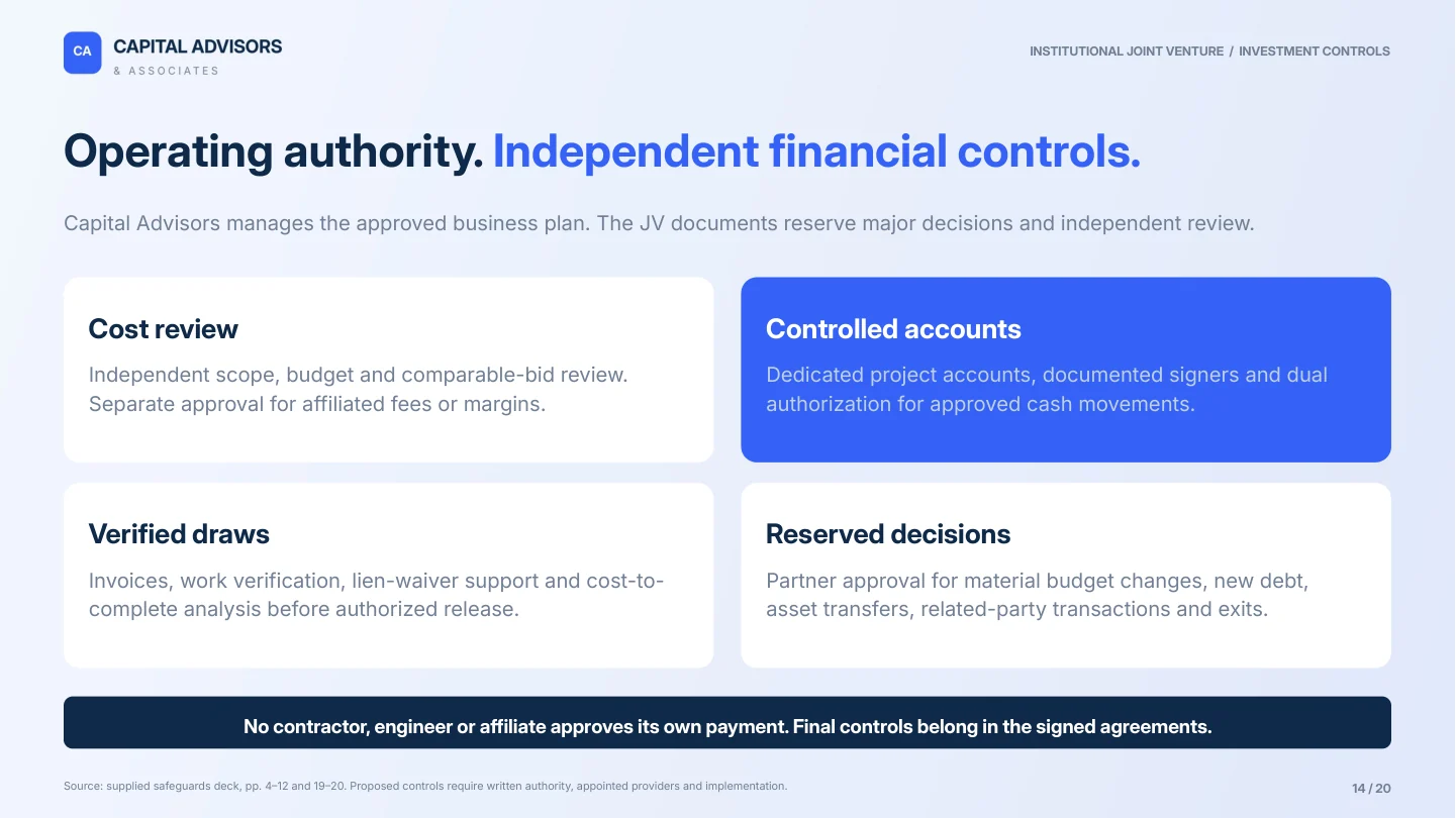 Slide 14: Financial safeguards