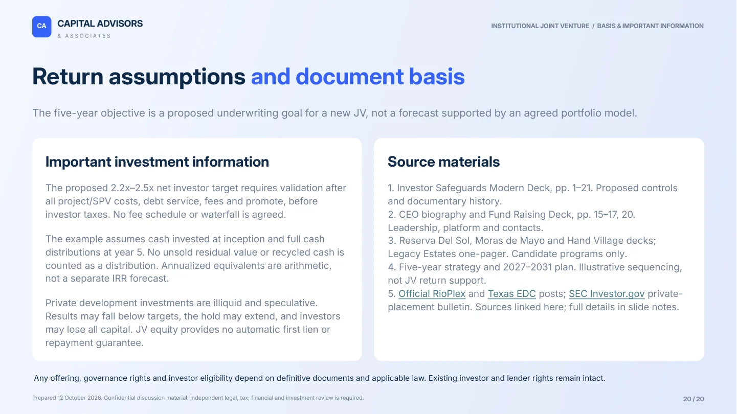 Slide 20: Important information and sources