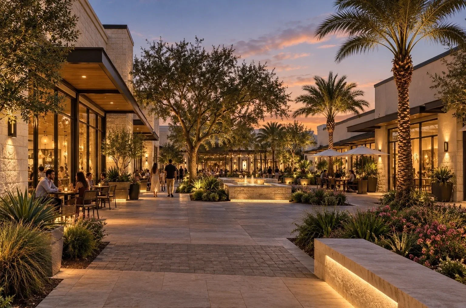 Illustrative commercial plaza concept for Reserva Del Sol